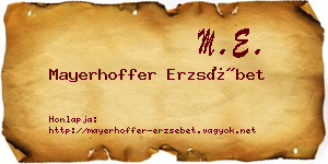 Mayerhoffer Erzsébet névjegykártya